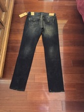 TRUE RELIGION MEN ROCCO RELAXED SKINNY JEANS SZ 31 X 33 BLUE DENIM NEW USA MADE