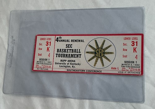 Auburn Freshman Charles Barkley SEC Tournament debut game full ticket 3/3/1982