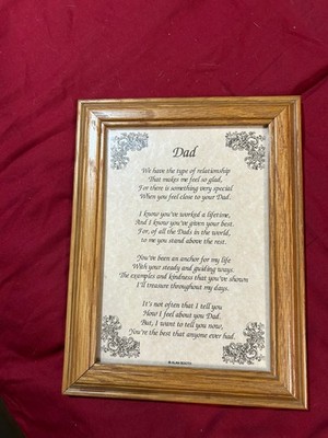 Father s Day Framed Poem To Dad Written By Alan Booth Pine Frame With Glass ￼