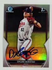 Dylan Questad Twins Autographed 2023 Bowman Chrome Draft Refractor Card #BDC-25