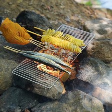 Robuster Edelstahl Outdoor Camping Klappgrill Holzkohlegrill – Bild 5