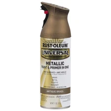 Rust-Oleum 260728 Spray Paint, Antique Brass, Metallic, Solvent, 11 Oz