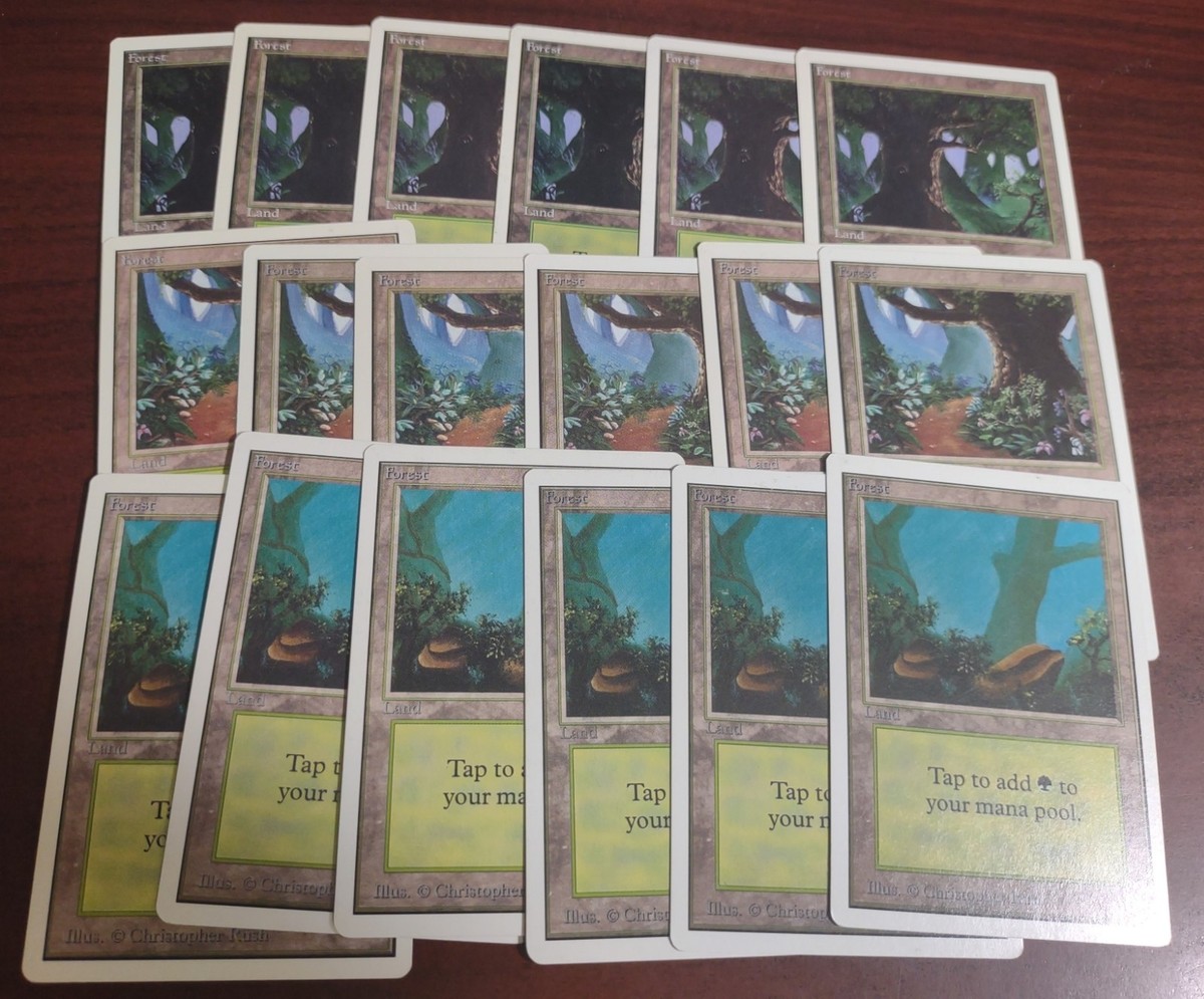 18 FOREST mtg 6 EACH Variant PLAYED Unlimited Edition Basic Land