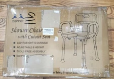 Dectrii Shower Chair with Back Rubber Tips Adjustable Bathtub Stool Seat 300 lbs