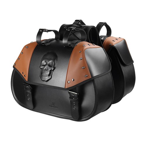 Brown Luggage Saddle bag Tool Side bag Storage Luggage Pair Brown - Picture 5 of 21