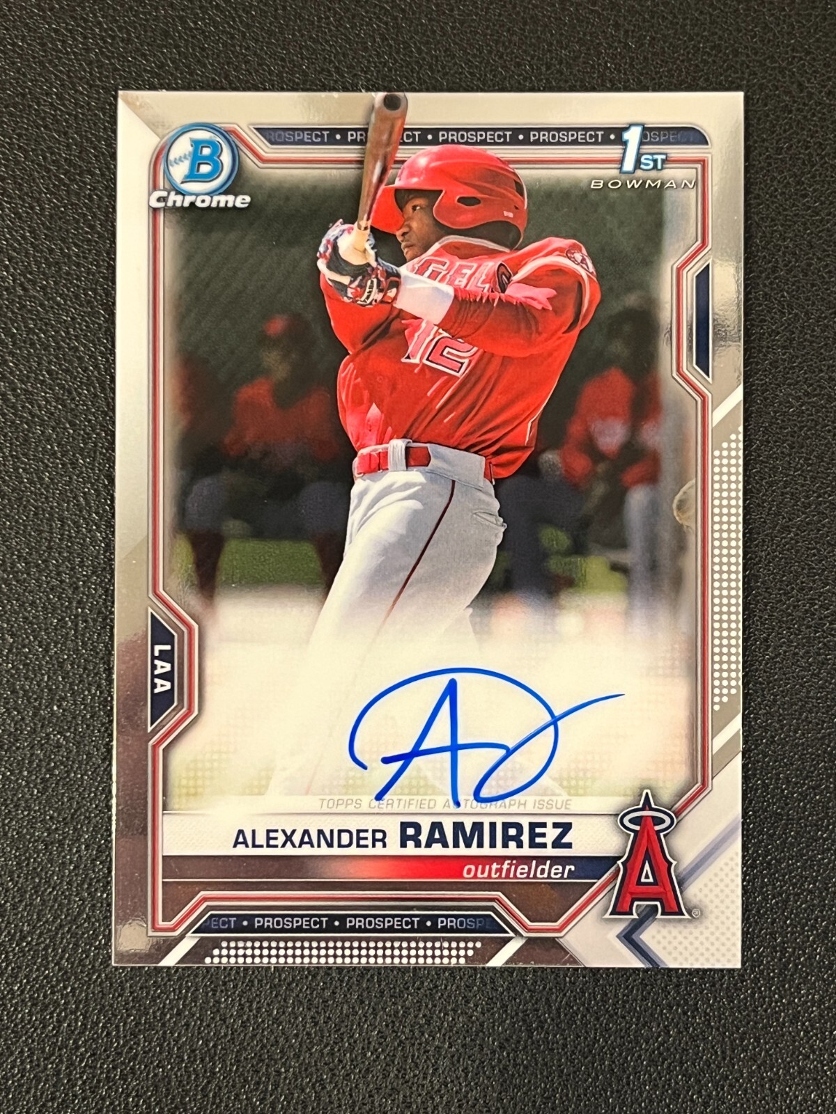 Alexander Ramirez 2021 Bowman Chrome 1st Auto Prospect Angels