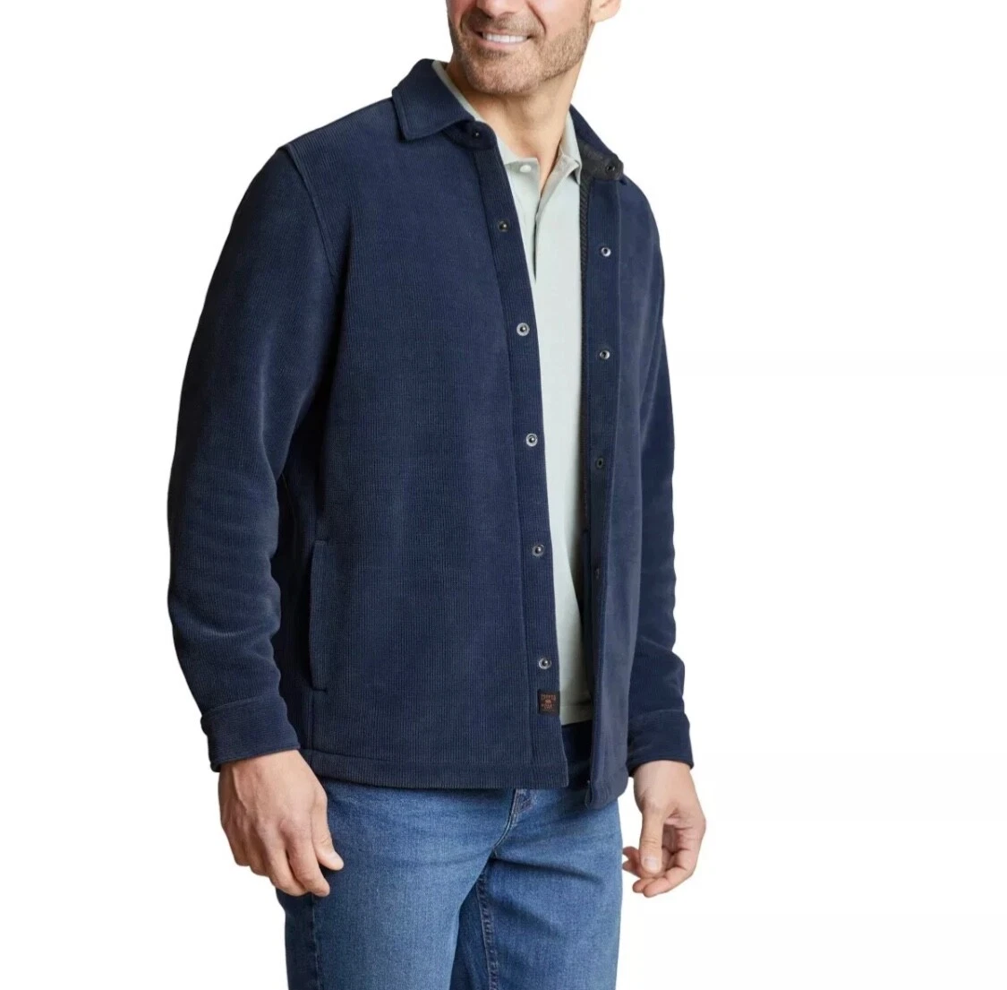 Copper & Oak Men's Shirt Jacket Stretch Fabric Side Pockets image 2