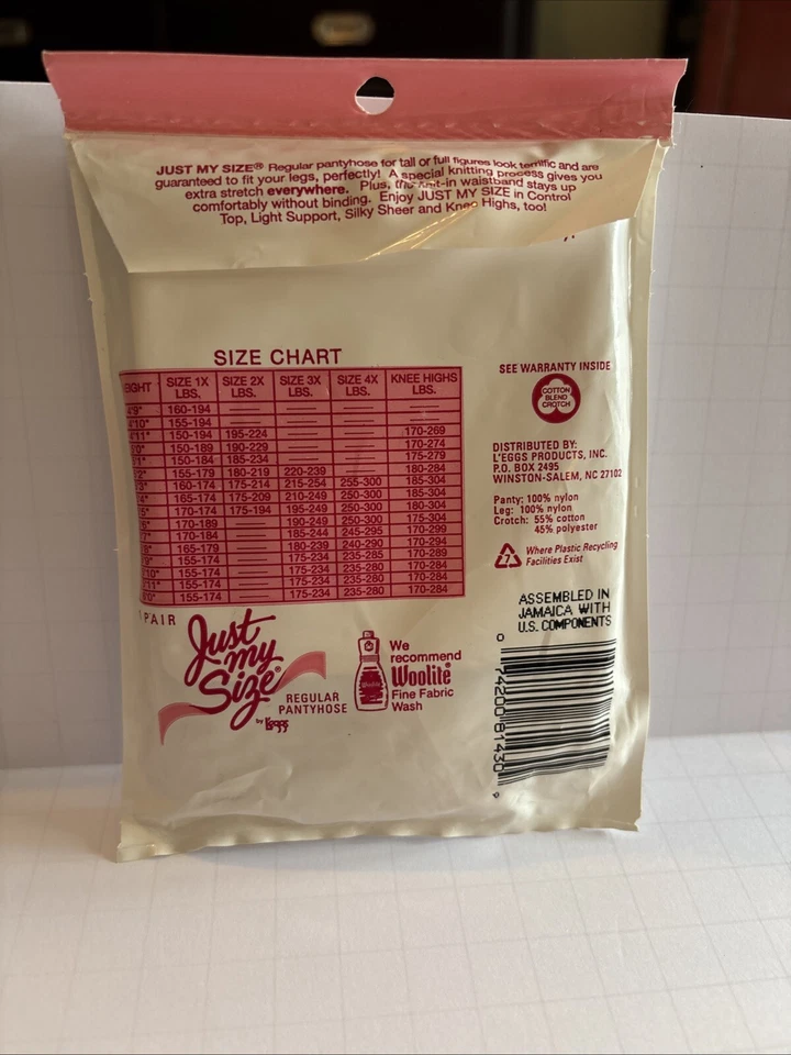 Pantimedias Just My Size Talla Grande Regular 4X Altas Completo Blanco Puntera Transparente Leggings Foto 3 de 4