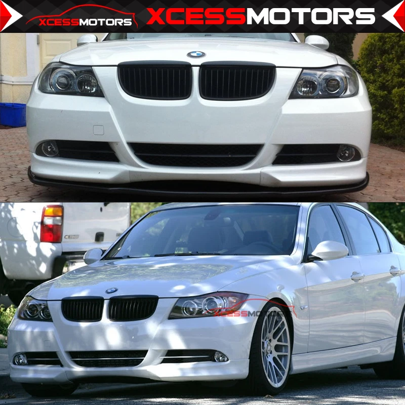 Fits 05-08 BMW E90 328 325 335 3-Series OE Style PP Front Bumper Lip Aprons - Image 2 of 4