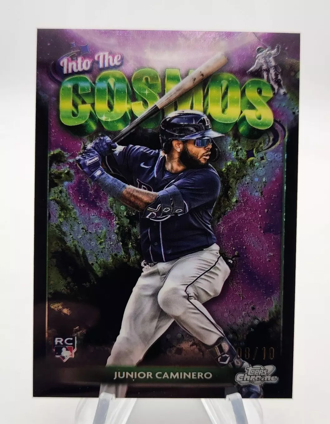Junior Caminero 2024 Topps Cosmic Chrome Rookie Into the Cosmos Black /10
