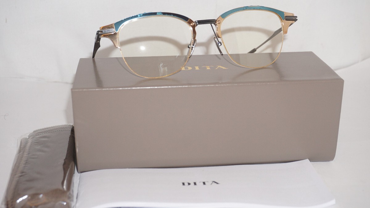 DITA Eyeglasses New IAMBIC Black Green Gold DTX143-A-01 52 21 140