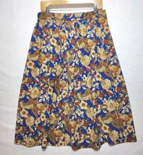 Vintage Koret Long Skirt Paisley Floral Pattern Pleated Button Size 16 Unique