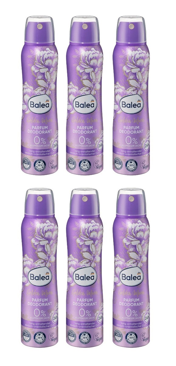x 150ml Balea Deospray Parfum Deodorant Golden Moon