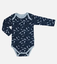 Cariloha Bamboo Long Sleeve Bodysuit - Cars Ocean Blue -3-6 Months
