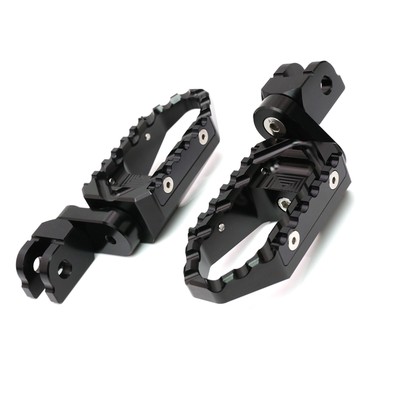 Touring 25mm Adjustable Black Front Foot Pegs For Suzuki DL250 V-Strom 17 18 19