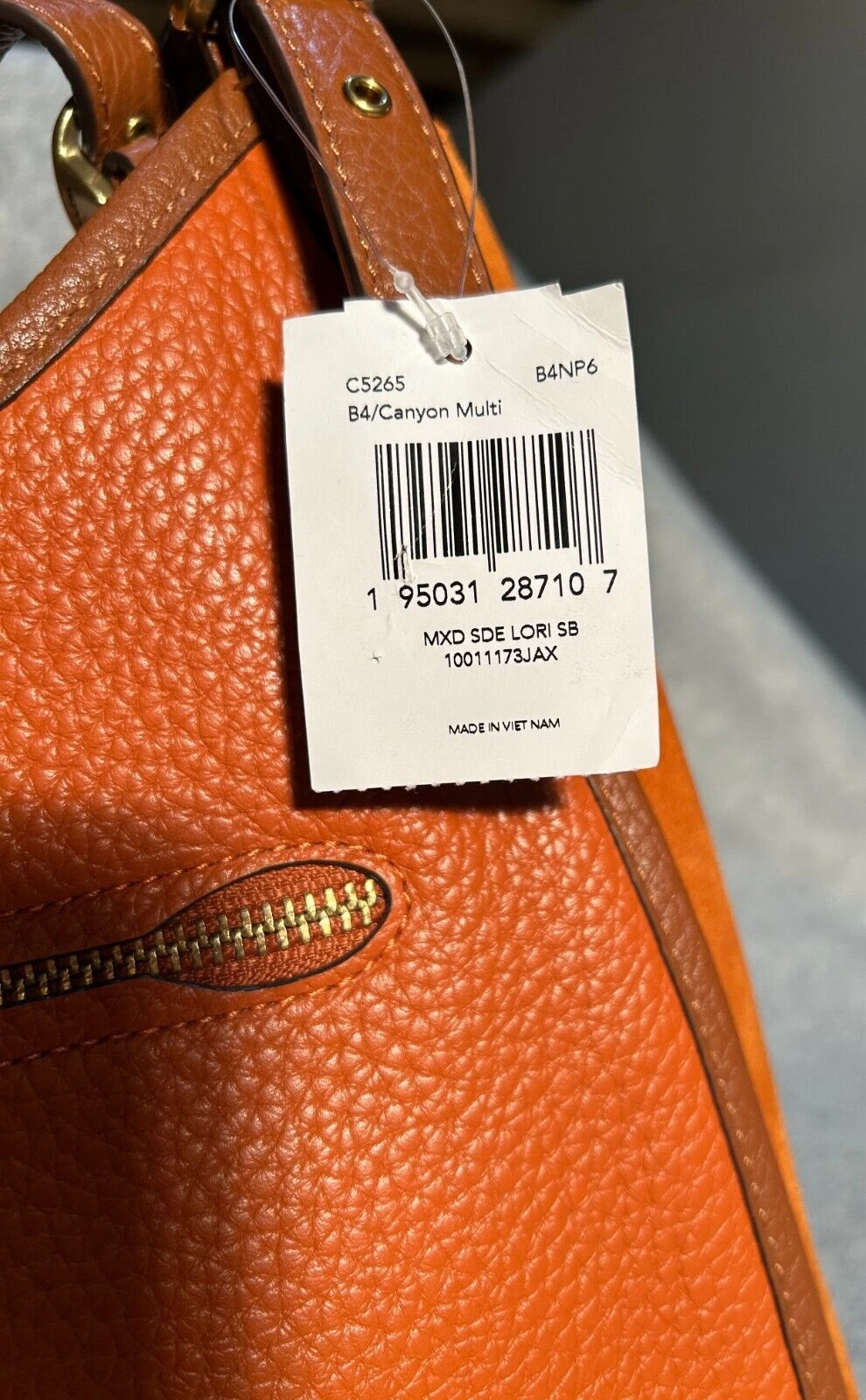 Borsa a tracolla Coach Lori nuova con etichette $450 pelle mista scamosciata Canyon MULTI marrone