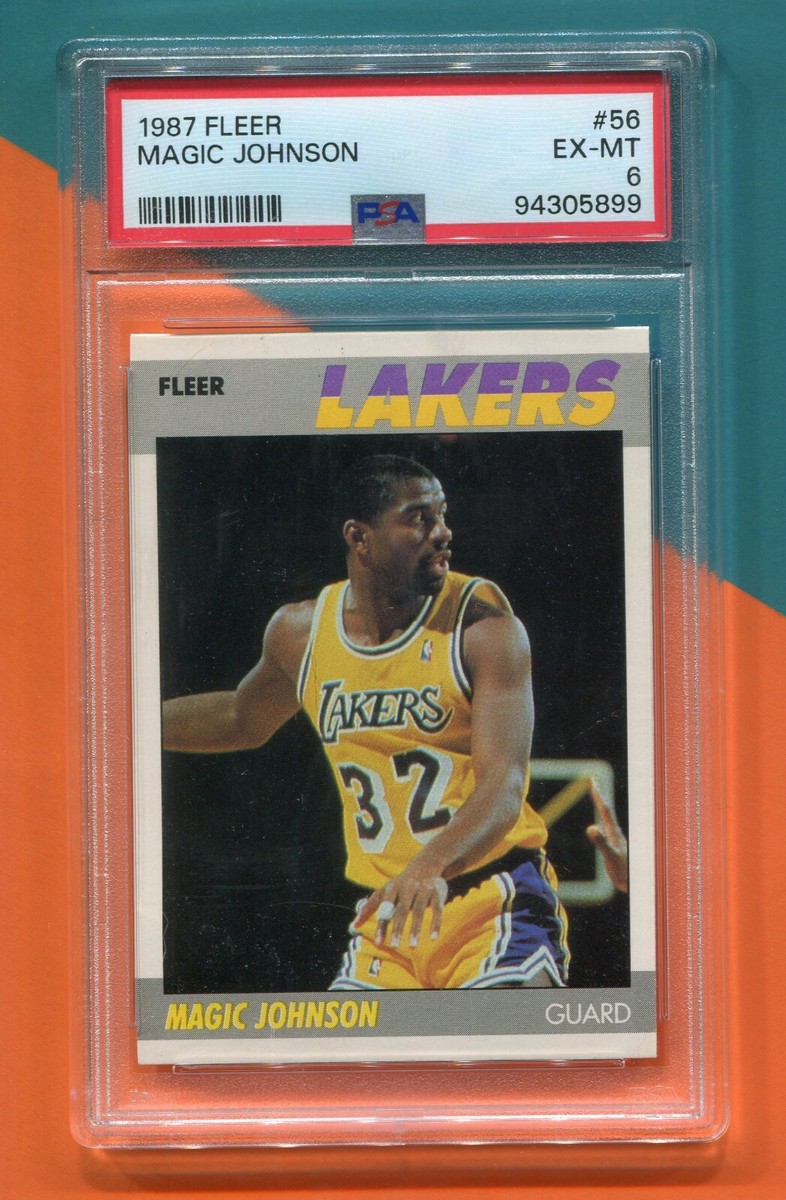 MAGIC JOHNSON LOS ANGELES LAKERS 1987 FLEER NBA BASKETBALL CARD #1