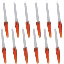 12 Pack Stainless Steel Nail Files Sapphire Grit with Non-Slip Handle