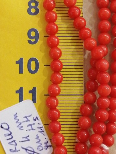 Collana cm 44 vero corallo rosso mm 4 NATURALE argento 925 - Foto 6 di 8