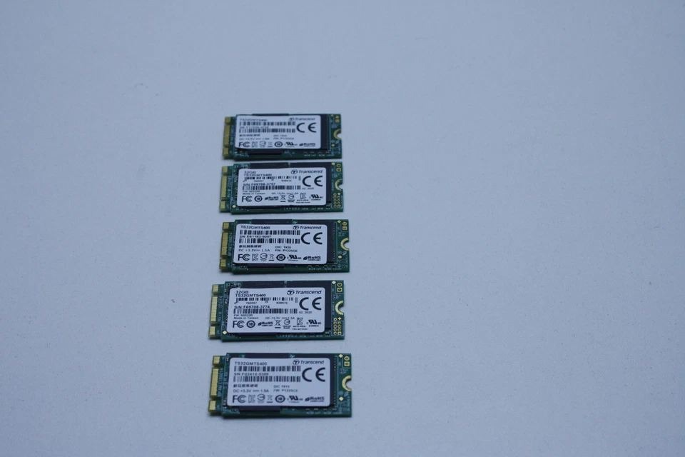 5 X Transcend M.2 SSD Solid State Laufwerk 32 GB, Gebraucht,Tested