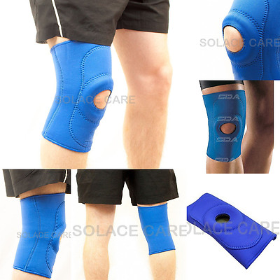 Neopren verstellbar offenes Knie Patella Sehne Unterstützung Zahnspange Ärmel Beine UK SC 