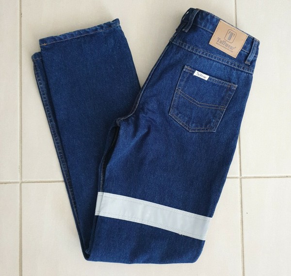 Tuffwear Womans Safety Blue Denim Jeans Size 10 (W30) L33 in VGC