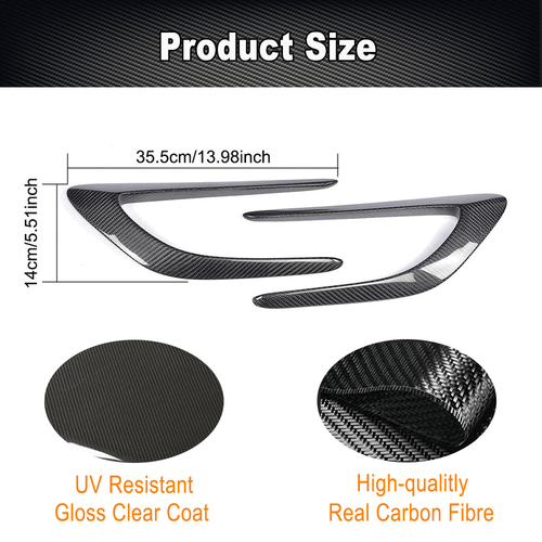 REAL Carbon Front Side Fender Fin Vents For Mercedes Benz C205 C63 AMG 2015-2021 - Picture 6 of 9