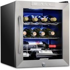 Schmécké 12-Bottle Wine Cooler w/Lock Freestanding Stainless Steel Wine Fridge