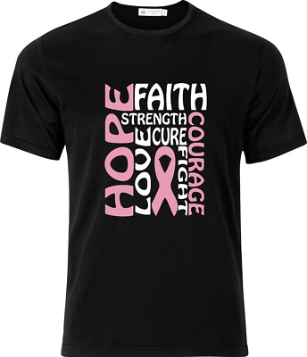 Breast Cancer Awareness Full Colour D.T.F schwarz Baumwolle T-Shirt