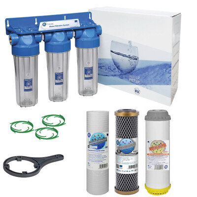 Aquafilter 3 Stufen 10'' Wasseraufbereiter und Entchlorer Filter Kit 1/2'' N