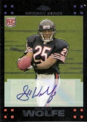 2007 Topps Chrome Garrett Wolfe AUTOGRAPH RC Chicago Bears Northern Illinois