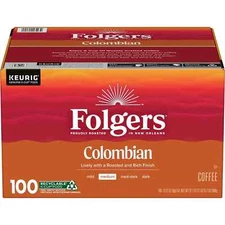 Folgers Medium Roast K-Cup Coffee Pods, 100% Colombian (100 ct.)