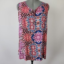 Beme Womens Plus Size 16 Sleeveless Tank Top Multicolour - 1603