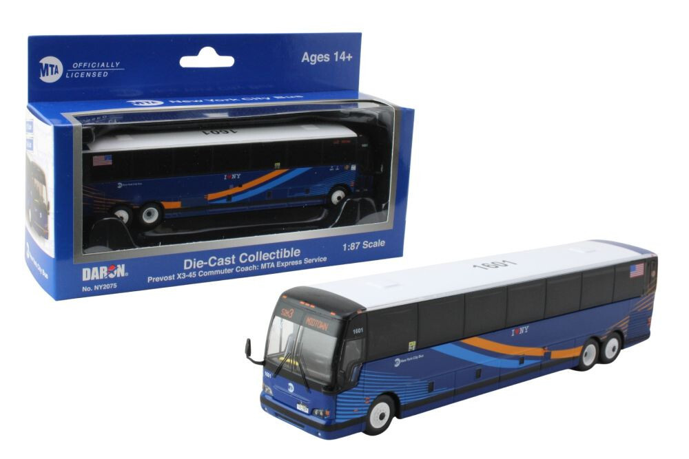 MTA NYC Transit Model Bus Prevost X345 bus 1:87 Scale HO Scale
