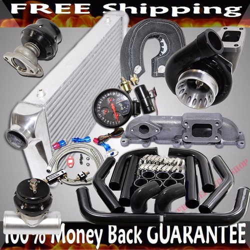 Black GT35 Turbo+Piping+Wastegate+BOV for 0305 Dodge Neon SRT4 2.4L