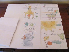 NEW SET OF 8 NEW BABY CARDS 2 OF EACH DESIGN W/ ENVELOPES