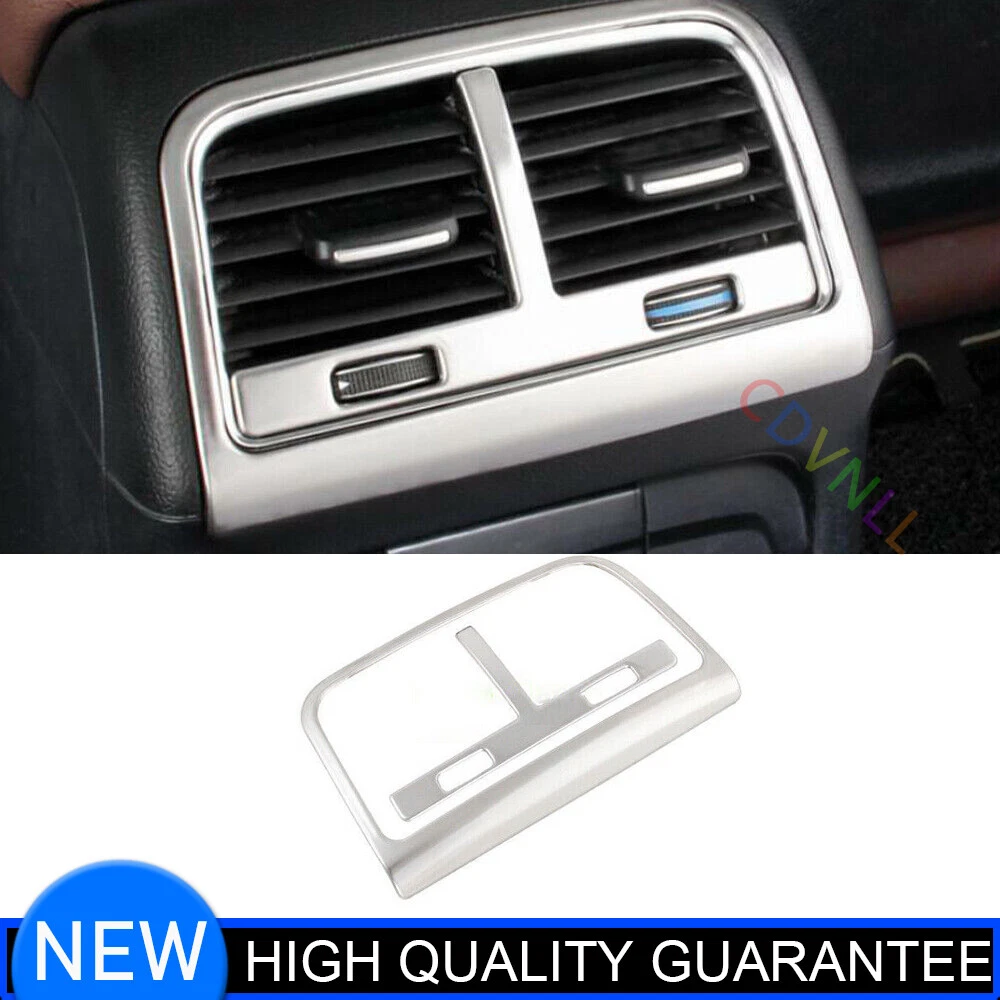 Fit For Audi Q5 2009-2017 Silver Steel Car Rear Air Outlet Vent Frame Decor 2PCS