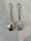 Oneida Love Lasts Silverplate Baby Feeder Set Spoon Fork Bow — photo 7