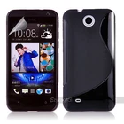 BLACK S CURVE GEL TPU Jelly CASE COVER FOR Telstra HTC  Desire 300