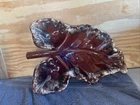 Hull Pottery Brown Drip Divided Leaf Serving Dish Oven Proof 14" - Vintage!