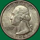 1934-D Washington Quarter Silver Choice Almost Uncirculated AU+ Coin #38698