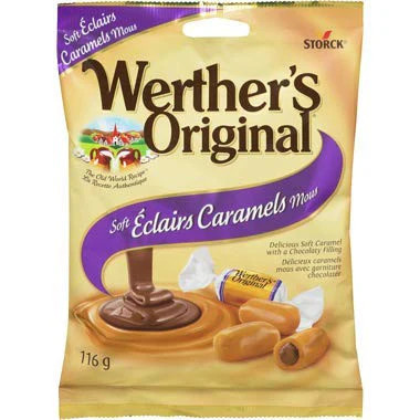 Werther's Original Soft Eclairs Cukierki karmelowe, 116g/4,1 uncji, - Zdjęcie 3 z 5