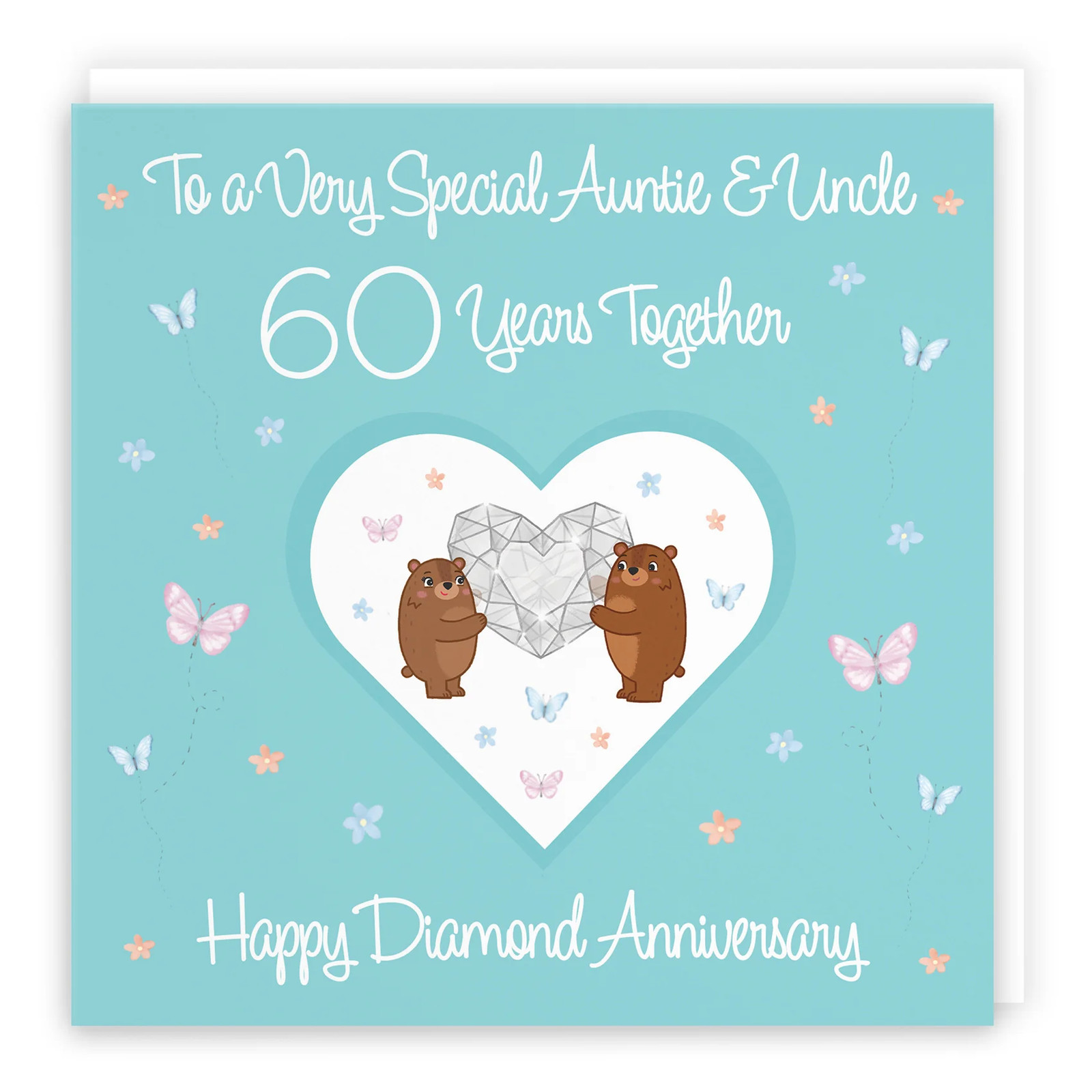 60th Auntie & Uncle Anniversary Card Romantic Meadows