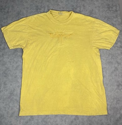 Vintage Busch Gardens Griffon Embroidered T-Shirt Mens XL Yellow Basix Cotton