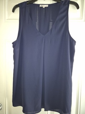 DR2 Sleeveless Chiffon Blouse - L - V-Neck, Inverted Pleat Front Bodice, Lined