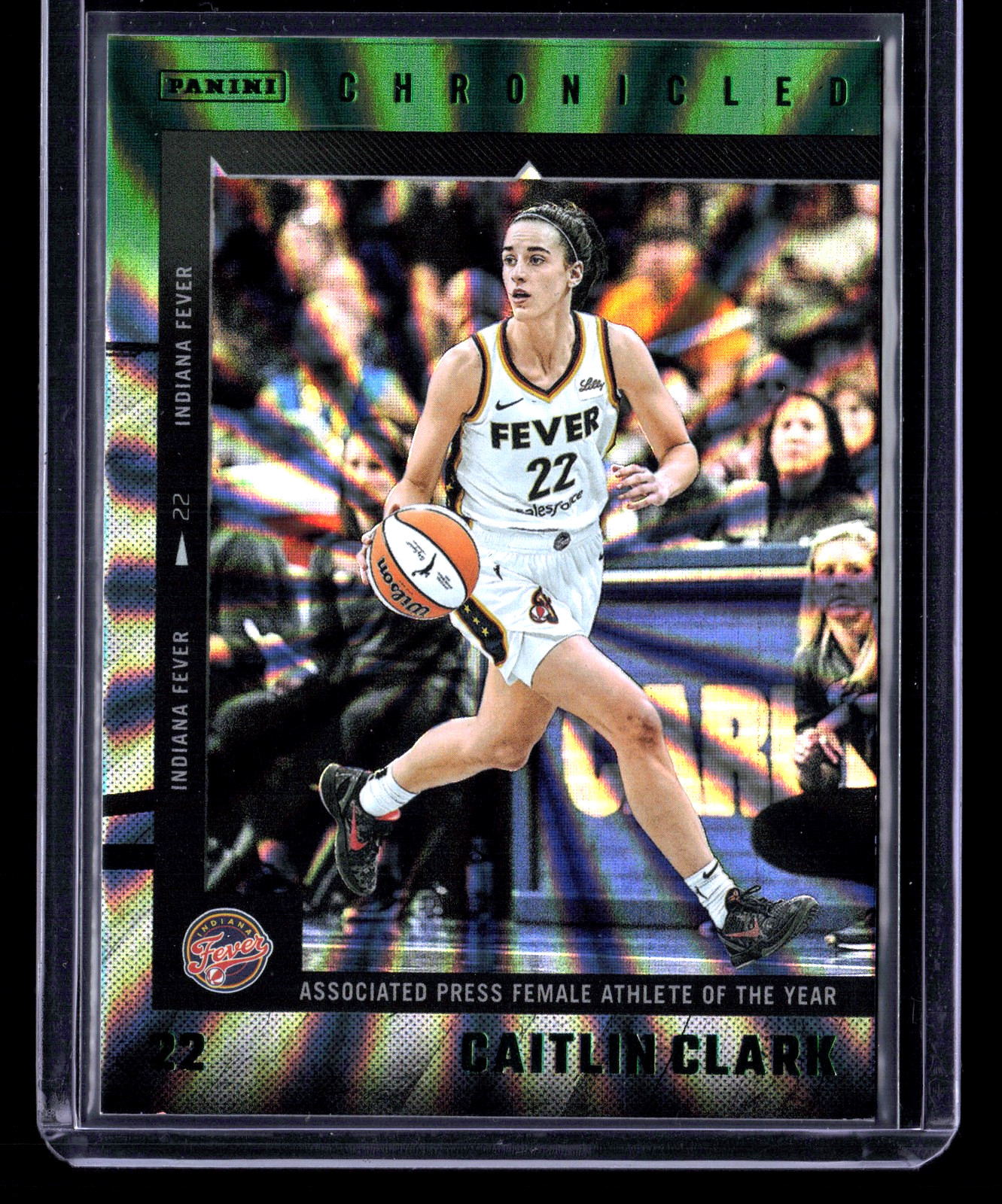 2025 Panini Caitlin Clark Chronicled #19 Caitlin Clark Green Laser