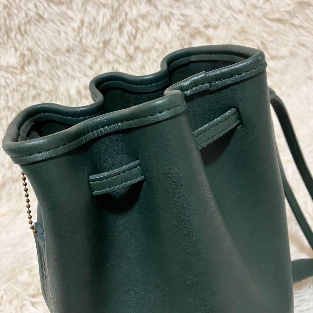 COACH Vintage 9984 Glove Tan Leather Drawstring Shoulder Bag Green