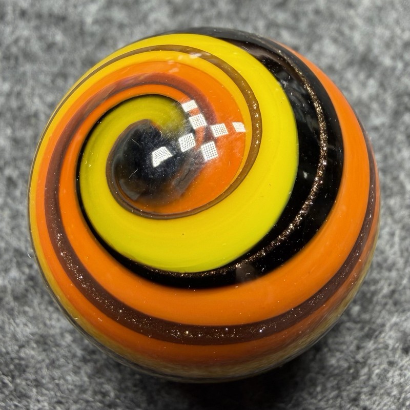 Handmade Marble Gold Lutz ( Corkscrew - Spiral ) 1 Inch +-  (S14)