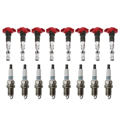 Eldor 8 Ignition Coils Denso Iridium Spark Plugs Kit for Volkswagen Audi 4.2L