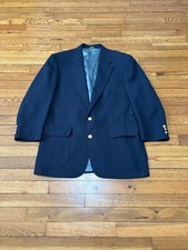Stafford Mens Blazer Jacket Sz 40R Blue 2 Gold Button Sport Coat SHORT ARMS